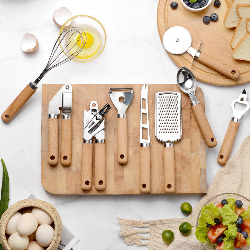 Stylish kitchen gadget with a wooden handle, crafted for efficient use and aesthetic appeal in the kitchen.