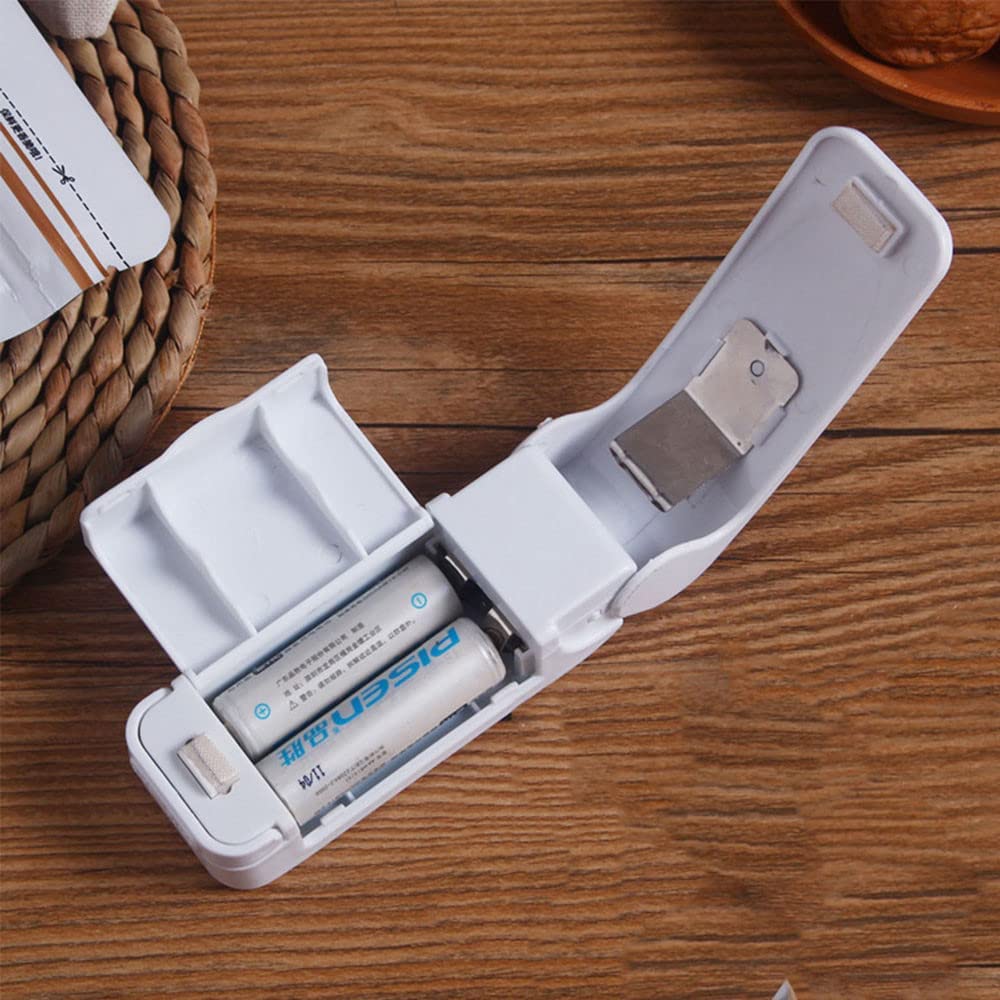Handheld mini heat sealer with a built-in safety lock, ideal for sealing snack bags, keeping food airtight, and maintaining freshness.