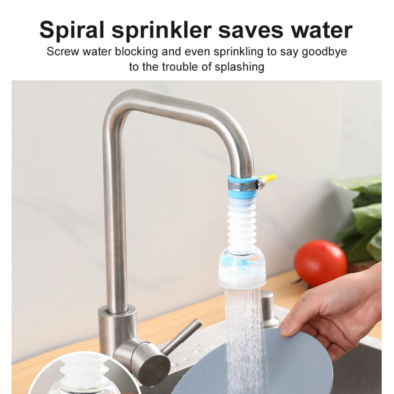 Adjustable 360-rotation faucet extenders for kitchen sinks, featuring a simple installation process and enhanced maneuverability for versatile water use.