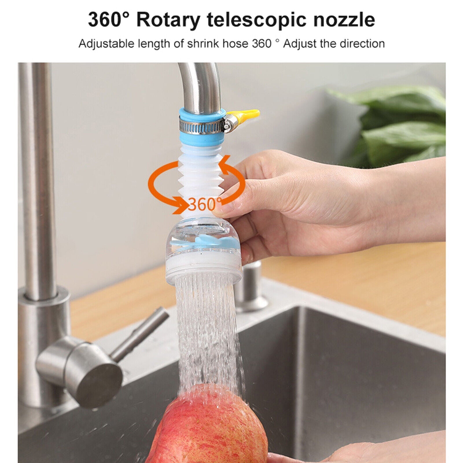 360-degree swivel kitchen sink faucet extenders with a high-quality build, perfect for reaching every corner of the sink and making cleaning tasks easier.