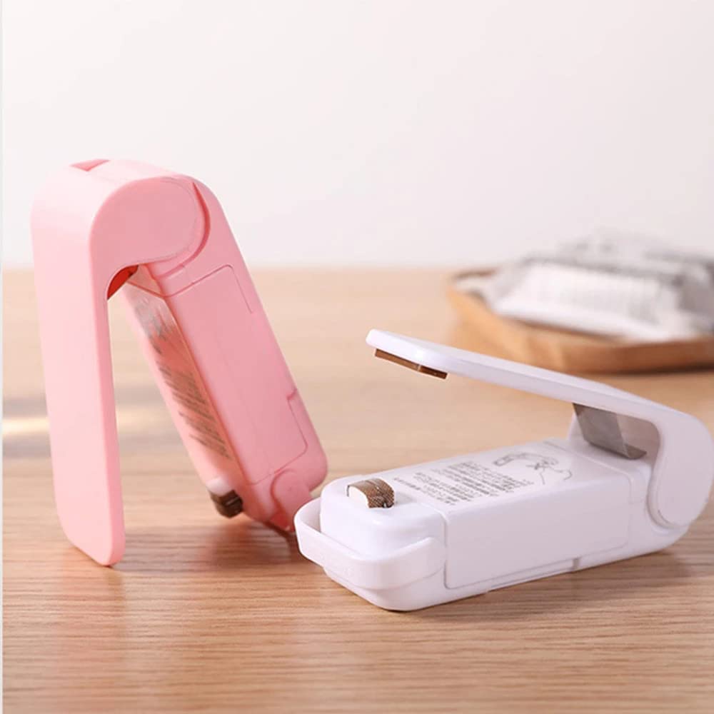Compact mini heat sealer for resealing food bags, portable and easy to use, perfect for preserving freshness and reducing waste.